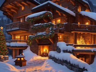 house decorated for Christmas