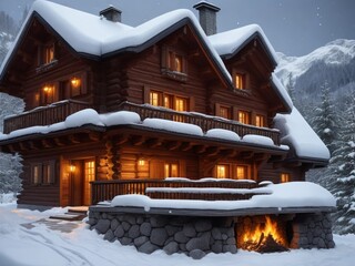 house in the snow