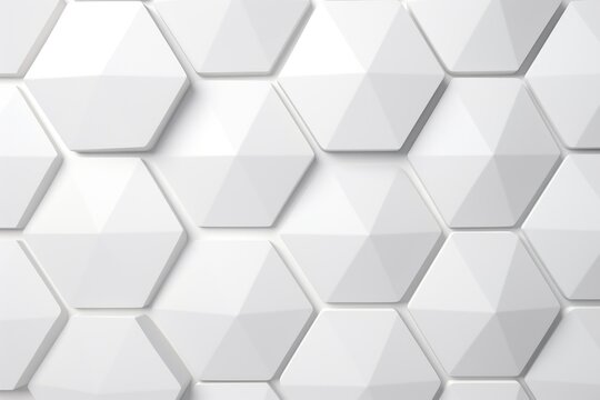 A close up photograph of a white wall featuring a hexagon pattern. This image can be used as a background or texture for various design projects