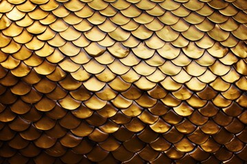 Golden metal texture of dragon or snake scales
