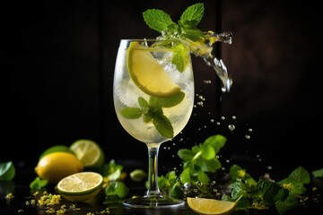Hugo spritz alcoholic cocktail drink