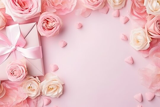 Love letter, Pink paper envelope mock up