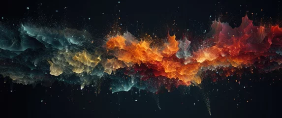 Foto op Plexiglas Multicolored particles, splashes, explosions © Tymofii