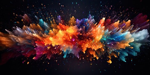 Multicolored particles, splashes, explosions - obrazy, fototapety, plakaty