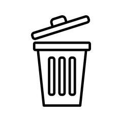 rubbish bin icon. Carbage can symbol. Flat shape delete sign. Trash container and recycling bin logo. Vector illustration image. Isolated on white background.