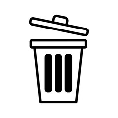 rubbish bin icon. Carbage can symbol. Flat shape delete sign. Trash container and recycling bin logo. Vector illustration image. Isolated on white background.