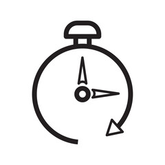 Silhouette flat icon, simple vector design with shadow. Stopwatch illustration. Device to display time and time limit. Symbol of speed