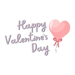 Fototapeta premium Cute vector love sticker. Happy Valentines day quote. Romantic vector icon in pastel colors
