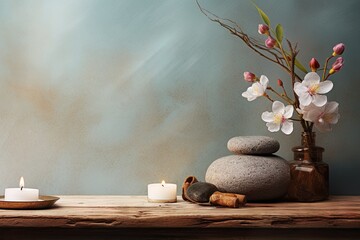 Obraz na płótnie Canvas Tranquil Still Life SPA Background, composition with spa treatments