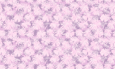 Monotone pastel pattern with pink textured flowers. Vector hand drawn. Seamless background with texture shape organic floral print. Design for fashion, fabric, wallpaper.