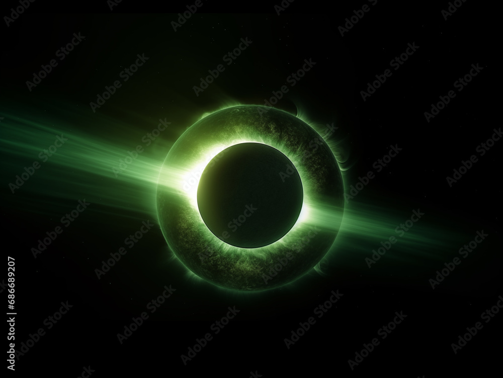 Poster total solar eclipse in the sky,created with generative ai tecnology.