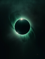 Obraz premium Total solar eclipse in the sky,created with Generative AI tecnology.