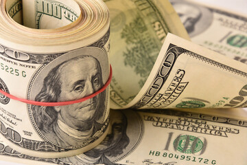 Paper money lot of dollar banknotes
