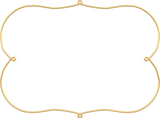 Gold Artistic Frame border  with loops, 3D rendering