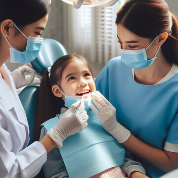Dentist and client. Dentist in dental clinic