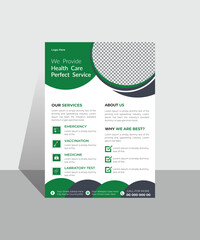 Creative medical healthcare flyer poster template design, health care cover template design for a report and medical brochure design, flyer, leaflets decoration for printing and presentation vector il - obrazy, fototapety, plakaty