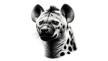 Black and White Hyena Illustration