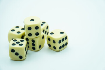 Clean dice isolated on white background
