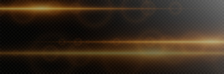 Golden explosion of light with sparks. Abstract glowing magic dust isolated on transparent background. Light effects. Glitter and glare.