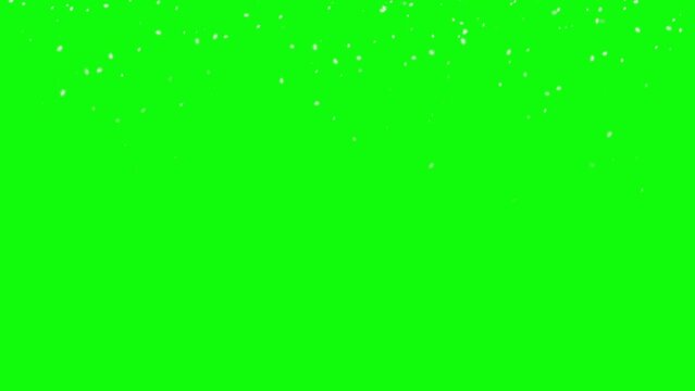 Snow fall or falling snowflakes with green background for chroma key. 4k Stock video