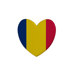 World countries. Heart element on white background. Romania