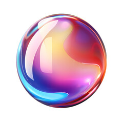 Crystal glass bubble isolated on transparent background