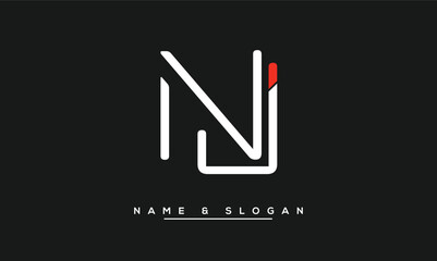 NJ,  JN,  N,  J  Abstract  Letters  Logo  Monogram