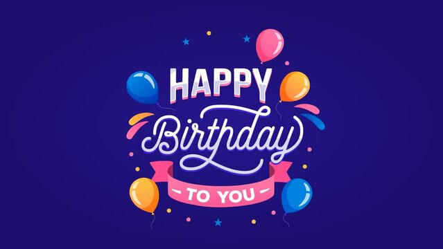 Happy Birthday to you word motion graphic for you bumper videos