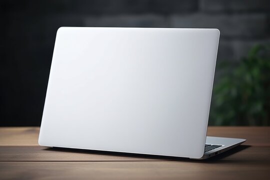 Laptop empty cover mock up on the table