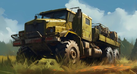 Fototapeta premium car truck, dump truck, trucking, transportation