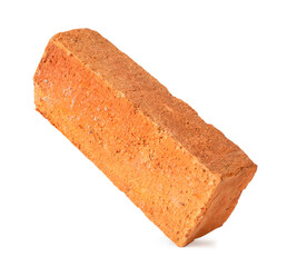 Red or orange brick isolated on white background with clipping path. and shadow in png file forma