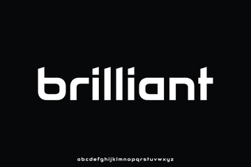 Modern clean sans serif unique style alphabet display font vector © Asenbayu