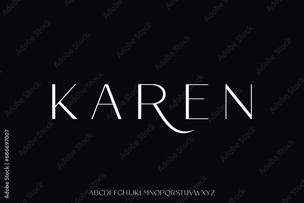 Poster elegant minimalist sans serif alphabet display font vector
