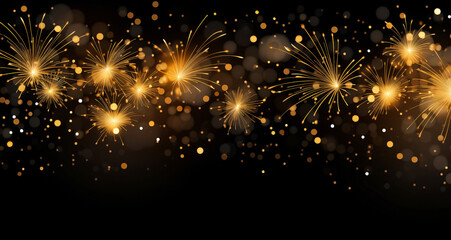 Naklejka premium background gold fireworks, black and gold, luxury, celebration, new year, parties, events, 