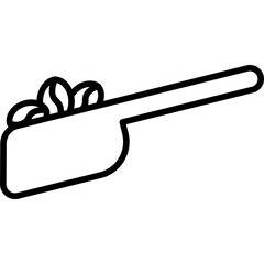 Coffee Bean Shovel Icon Line Art