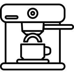 Coffee Machine Icon Line Art