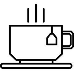 Hot Tea Icon Line Art