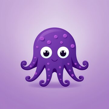 a purple octopus with eyes and tentacles
