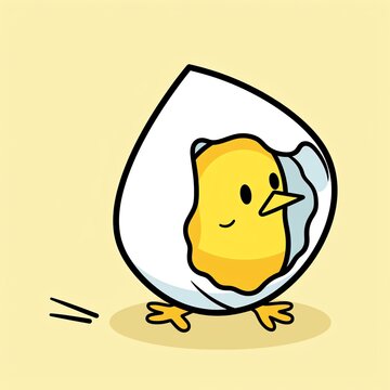 a cartoon of a bird in an egg shell