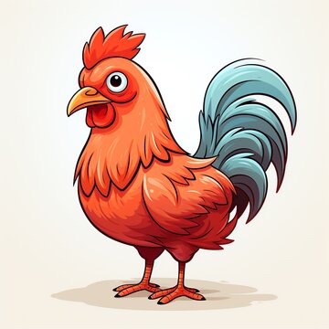 a cartoon of a rooster