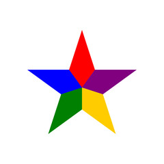 Multicolored star award icon illustration vector. Christmas star shape logo isolated on white background.