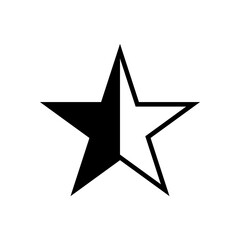 Black and white star award icon illustration vector. Christmas star shape logo isolated on white background.