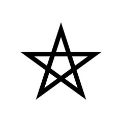 Black pentagram line icon illustration vector. Christmas star shape logo isolated on white background.