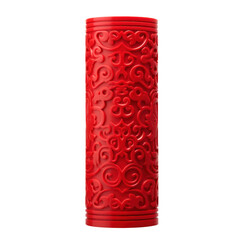 chinese red pillar with elegance detail. isolated on transparent background. PNG