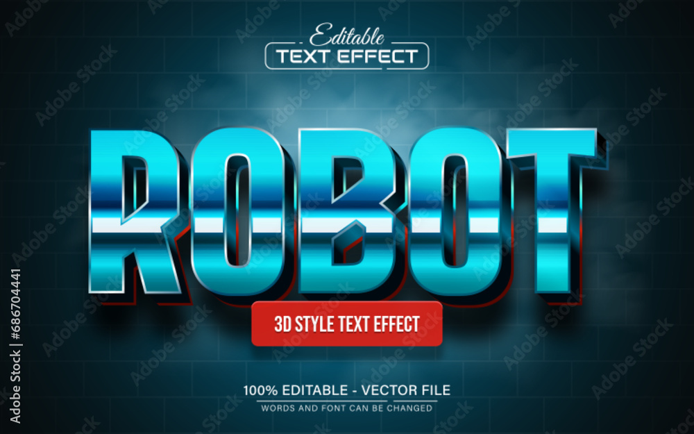 Poster robot 3d text effect editable