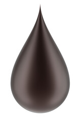 Obraz premium Chocolate Drop, brown drop. 3D rendering isolated on transparent background
