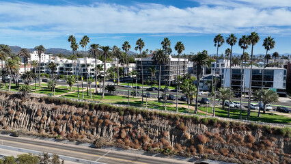 Santa Monica At Los Angeles In California United States. Coast City Landscape. Downtown Cityscape....