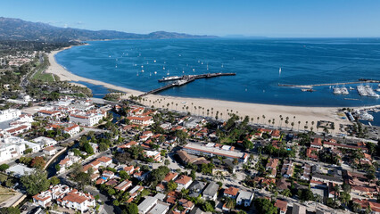 Coast Beach At Santa Barbara In California United States. Nature Tourist Travel. Vacations...