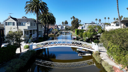 Venice Channel At Los Angeles In California United States. Coast City Landscape. Seascape Beach. Venice Channel At Los Angeles In California United States. 