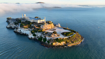 Alcatraz Island At San Francisco In California United States. Nature Island Prison. Tourism...
